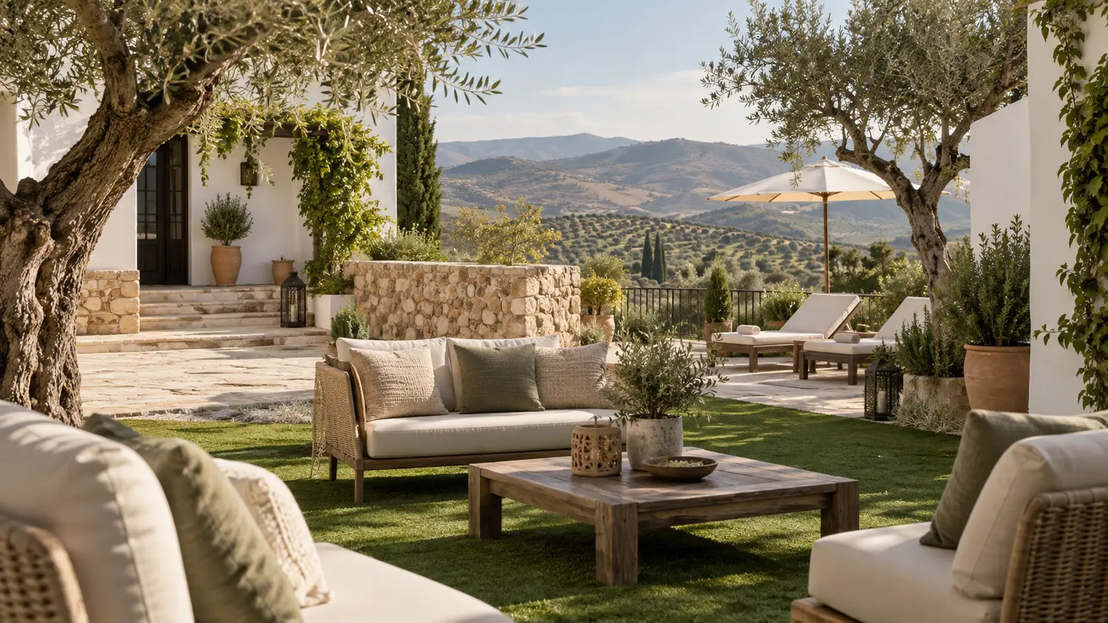 Césped artificial para una casa de vacaciones en Granada